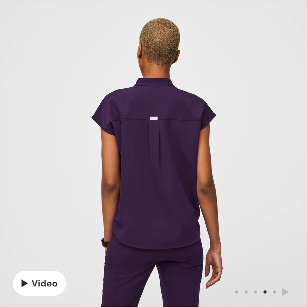 Figs Purple Jam Rafaela Scrub Top Medium - Picture 3 of 4